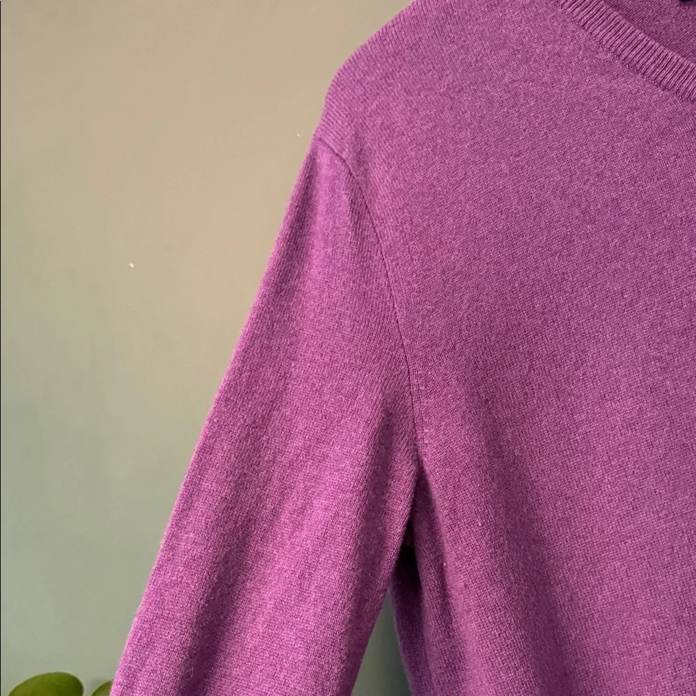 Vintage Polo by Ralph Lauren Mens M 100% Merino Wool Purple V-Neck Sweater